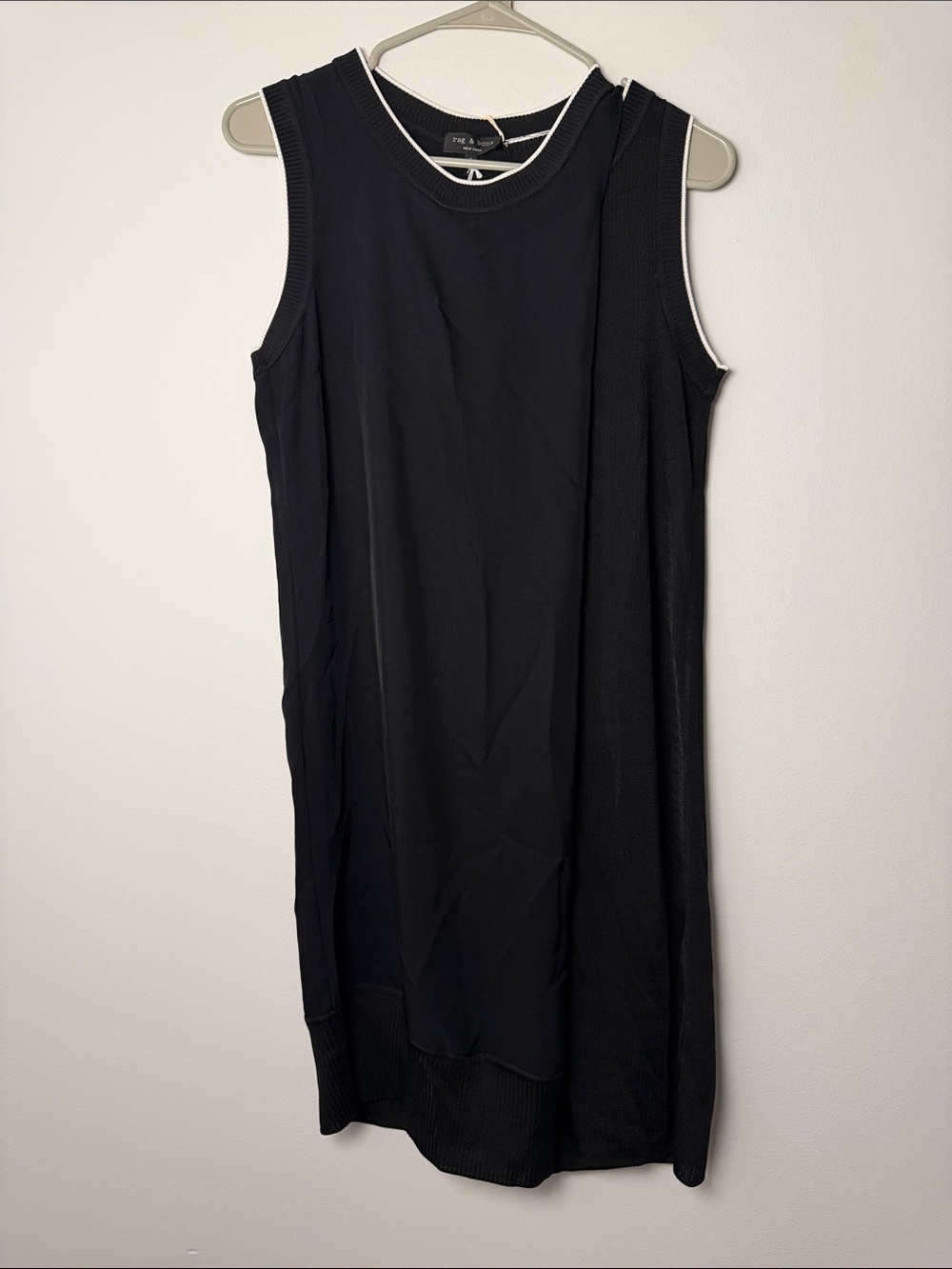 NWT Rag & Bone Abby Sleeveless Crepe Mini Dress in Black / S